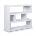 3-Tier Freestanding MDF Bookcase, 47.2 x 11.8 x 31.5 in, White Rectangular Open Storage Shelf